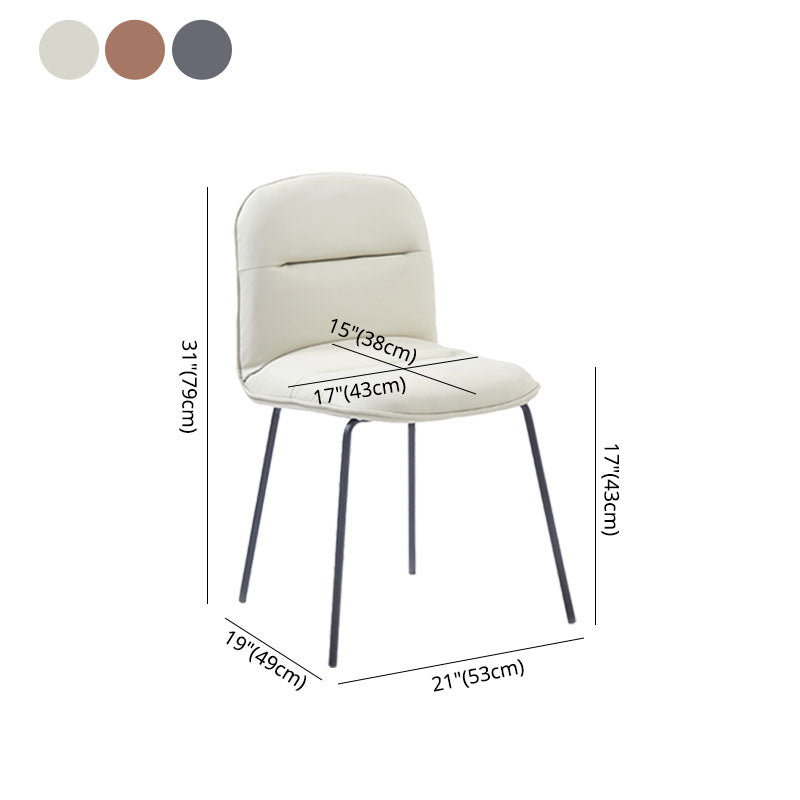 Modern PU Leather Dining Chairs Armless Metal Dining Chairs for Restaurant Use Clearhalo ' kitchen&dining_furn' 'Dining Chairs' 'Dining Tables & Seating' 'dining_chair' 'furn' 'furn_dining_chair' 'Furniture' 'furniture_dining_chair' 'Kitchen & Dining Furniture' 'kitchen' 4391744