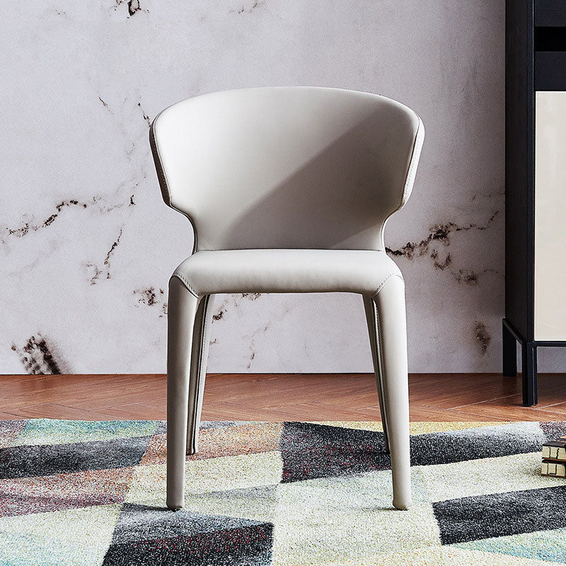 Contemporary Leather Dining Chairs Wingback Armless Chairs for Home Clearhalo ' kitchen&dining_furn' 'Dining Chairs' 'Dining Tables & Seating' 'dining_chair' 'furn' 'furn_dining_chair' 'Furniture' 'furniture_dining_chair' 'Kitchen & Dining Furniture' 'kitchen' 4391745