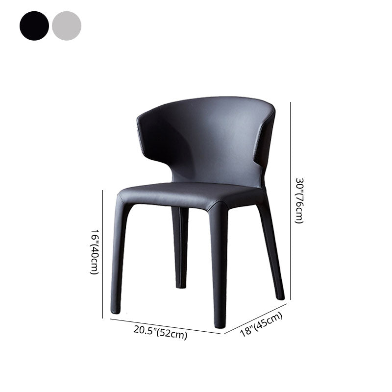 Contemporary Leather Dining Chairs Wingback Armless Chairs for Home Clearhalo ' kitchen&dining_furn' 'Dining Chairs' 'Dining Tables & Seating' 'dining_chair' 'furn' 'furn_dining_chair' 'Furniture' 'furniture_dining_chair' 'Kitchen & Dining Furniture' 'kitchen' 4391757