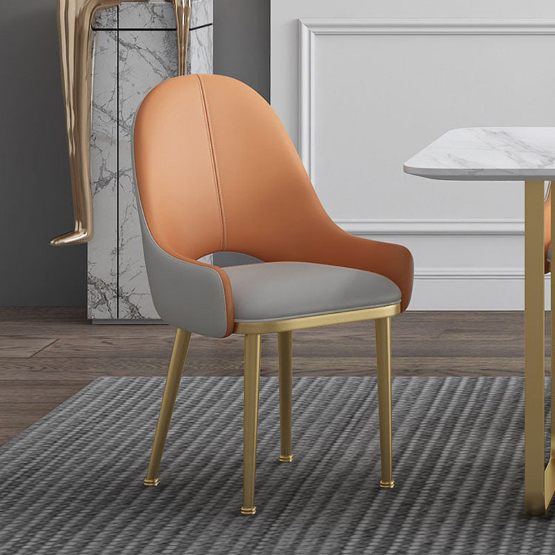 Scandinavian Leather Dining Chairs Upholstered Solid Back Chair for Kitchen Clearhalo ' kitchen&dining_furn' 'Dining Chairs' 'Dining Tables & Seating' 'dining_chair' 'furn' 'furn_dining_chair' 'Furniture' 'furniture_dining_chair' 'Kitchen & Dining Furniture' 'kitchen' 4391758