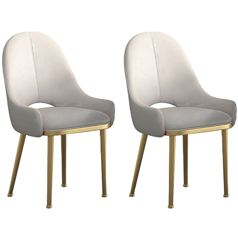Scandinavian Leather Dining Chairs Upholstered Solid Back Chair for Kitchen White 2 Piece Set Clearhalo ' kitchen&dining_furn' 'Dining Chairs' 'Dining Tables & Seating' 'dining_chair' 'furn' 'furn_dining_chair' 'Furniture' 'furniture_dining_chair' 'Kitchen & Dining Furniture' 'kitchen' 4391760