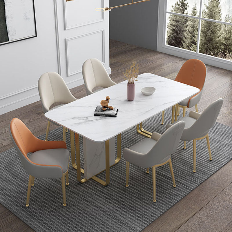 Scandinavian Leather Dining Chairs Upholstered Solid Back Chair for Kitchen Clearhalo ' kitchen&dining_furn' 'Dining Chairs' 'Dining Tables & Seating' 'dining_chair' 'furn' 'furn_dining_chair' 'Furniture' 'furniture_dining_chair' 'Kitchen & Dining Furniture' 'kitchen' 4391762