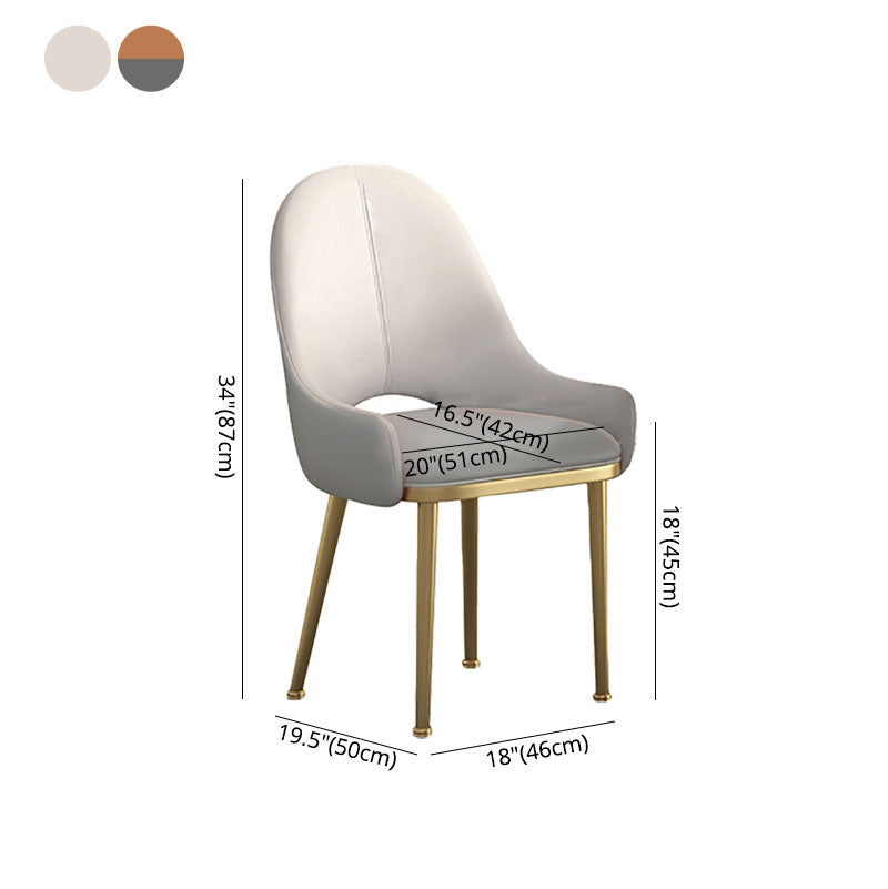 Scandinavian Leather Dining Chairs Upholstered Solid Back Chair for Kitchen Clearhalo ' kitchen&dining_furn' 'Dining Chairs' 'Dining Tables & Seating' 'dining_chair' 'furn' 'furn_dining_chair' 'Furniture' 'furniture_dining_chair' 'Kitchen & Dining Furniture' 'kitchen' 4391768