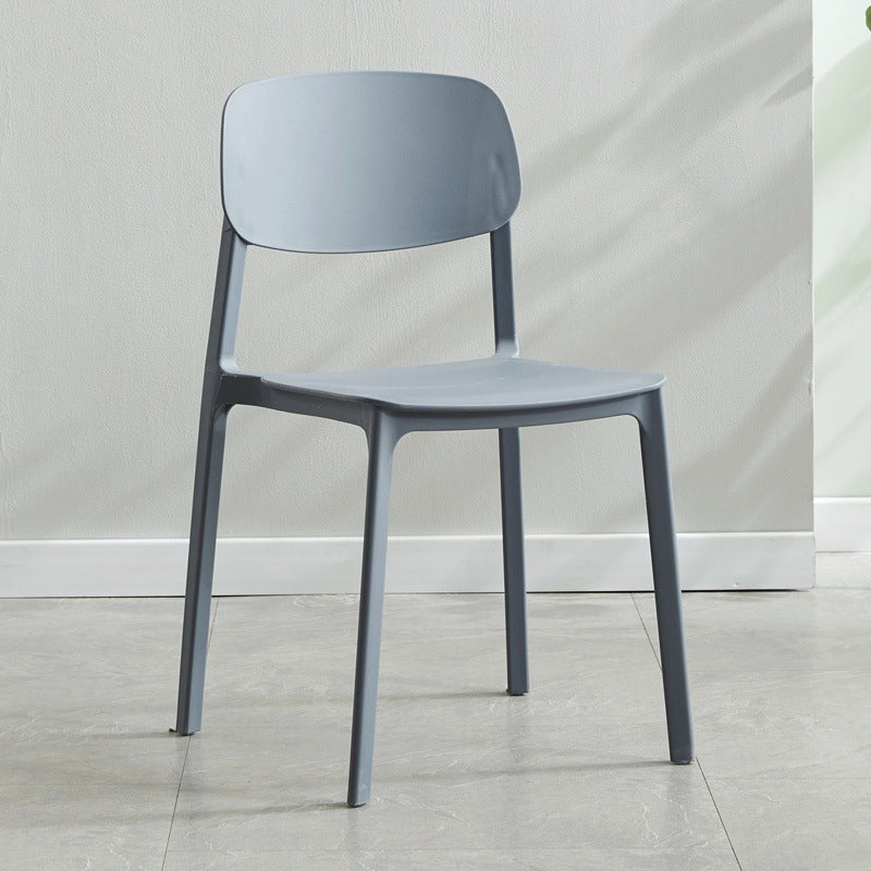 Contemporary Open Back Dining Side Chair Plastic Dining Armless Chairs for Home Grey 1 Piece Clearhalo ' kitchen&dining_furn' 'Dining Chairs' 'Dining Tables & Seating' 'dining_chair' 'furn' 'furn_dining_chair' 'Furniture' 'furniture_dining_chair' 'Kitchen & Dining Furniture' 'kitchen' 4391770