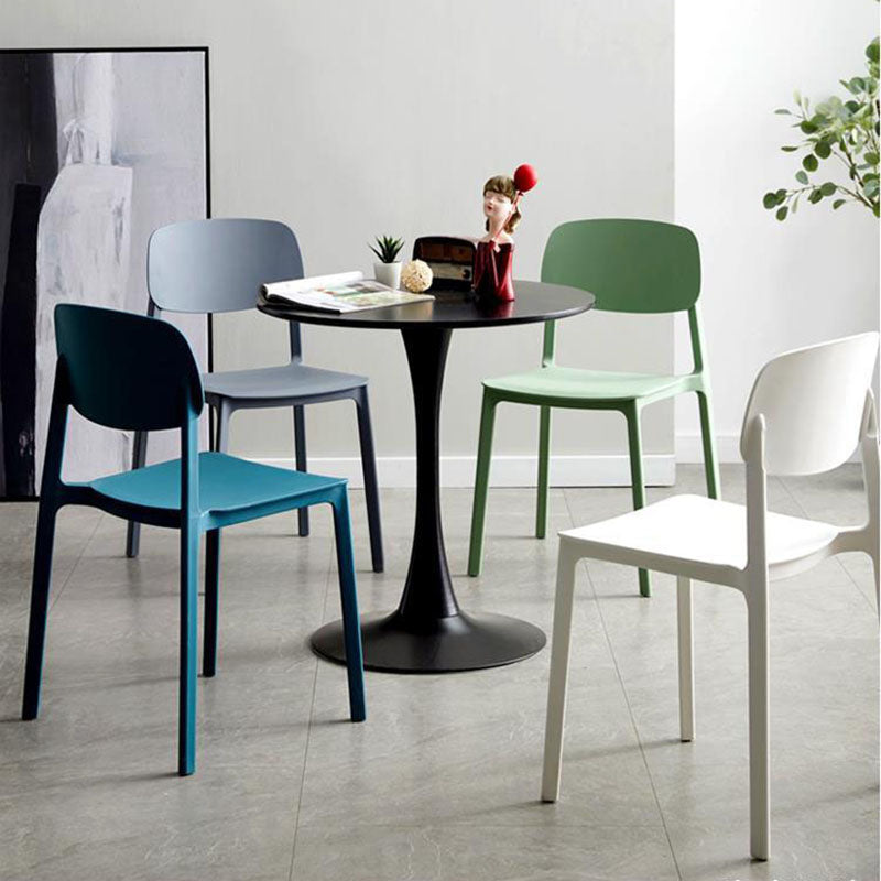 Contemporary Open Back Dining Side Chair Plastic Dining Armless Chairs for Home Clearhalo ' kitchen&dining_furn' 'Dining Chairs' 'Dining Tables & Seating' 'dining_chair' 'furn' 'furn_dining_chair' 'Furniture' 'furniture_dining_chair' 'Kitchen & Dining Furniture' 'kitchen' 4391771