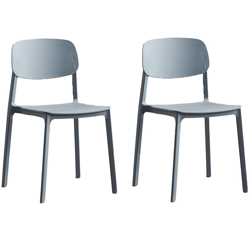 Contemporary Open Back Dining Side Chair Plastic Dining Armless Chairs for Home Grey 2 Piece Set Clearhalo ' kitchen&dining_furn' 'Dining Chairs' 'Dining Tables & Seating' 'dining_chair' 'furn' 'furn_dining_chair' 'Furniture' 'furniture_dining_chair' 'Kitchen & Dining Furniture' 'kitchen' 4391772