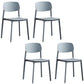 Contemporary Open Back Dining Side Chair Plastic Dining Armless Chairs for Home Grey 4 Piece Set Clearhalo ' kitchen&dining_furn' 'Dining Chairs' 'Dining Tables & Seating' 'dining_chair' 'furn' 'furn_dining_chair' 'Furniture' 'furniture_dining_chair' 'Kitchen & Dining Furniture' 'kitchen' 4391774