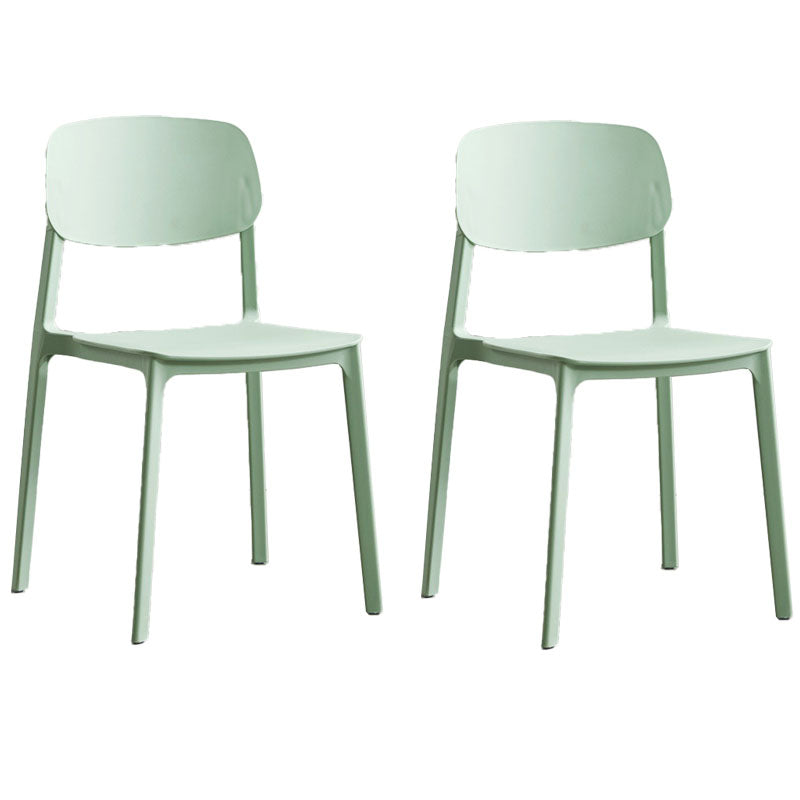 Contemporary Open Back Dining Side Chair Plastic Dining Armless Chairs for Home Green 2 Piece Set Clearhalo ' kitchen&dining_furn' 'Dining Chairs' 'Dining Tables & Seating' 'dining_chair' 'furn' 'furn_dining_chair' 'Furniture' 'furniture_dining_chair' 'Kitchen & Dining Furniture' 'kitchen' 4391778