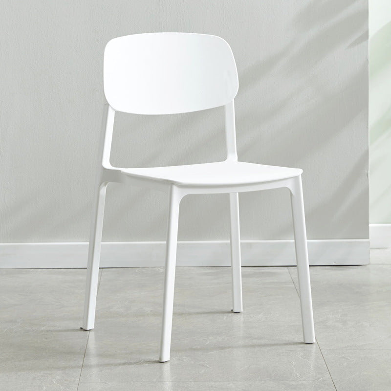 Contemporary Open Back Dining Side Chair Plastic Dining Armless Chairs for Home White 1 Piece Clearhalo ' kitchen&dining_furn' 'Dining Chairs' 'Dining Tables & Seating' 'dining_chair' 'furn' 'furn_dining_chair' 'Furniture' 'furniture_dining_chair' 'Kitchen & Dining Furniture' 'kitchen' 4391781