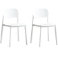 Contemporary Open Back Dining Side Chair Plastic Dining Armless Chairs for Home White 2 Piece Set Clearhalo ' kitchen&dining_furn' 'Dining Chairs' 'Dining Tables & Seating' 'dining_chair' 'furn' 'furn_dining_chair' 'Furniture' 'furniture_dining_chair' 'Kitchen & Dining Furniture' 'kitchen' 4391783