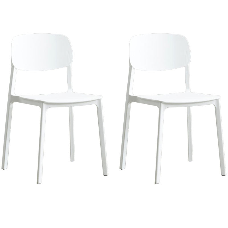 Contemporary Open Back Dining Side Chair Plastic Dining Armless Chairs for Home White 2 Piece Set Clearhalo ' kitchen&dining_furn' 'Dining Chairs' 'Dining Tables & Seating' 'dining_chair' 'furn' 'furn_dining_chair' 'Furniture' 'furniture_dining_chair' 'Kitchen & Dining Furniture' 'kitchen' 4391783