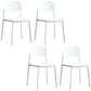 Contemporary Open Back Dining Side Chair Plastic Dining Armless Chairs for Home White 4 Piece Set Clearhalo ' kitchen&dining_furn' 'Dining Chairs' 'Dining Tables & Seating' 'dining_chair' 'furn' 'furn_dining_chair' 'Furniture' 'furniture_dining_chair' 'Kitchen & Dining Furniture' 'kitchen' 4391786