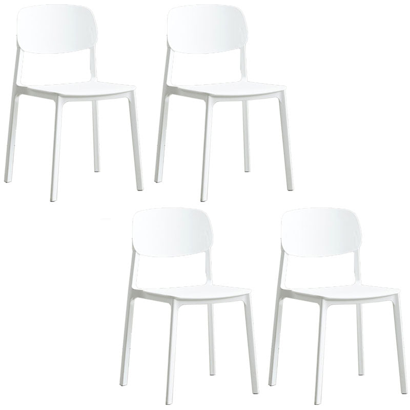 Contemporary Open Back Dining Side Chair Plastic Dining Armless Chairs for Home White 4 Piece Set Clearhalo ' kitchen&dining_furn' 'Dining Chairs' 'Dining Tables & Seating' 'dining_chair' 'furn' 'furn_dining_chair' 'Furniture' 'furniture_dining_chair' 'Kitchen & Dining Furniture' 'kitchen' 4391786