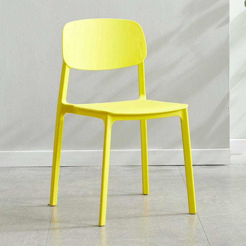 Contemporary Open Back Dining Side Chair Plastic Dining Armless Chairs for Home Yellow 1 Piece Clearhalo ' kitchen&dining_furn' 'Dining Chairs' 'Dining Tables & Seating' 'dining_chair' 'furn' 'furn_dining_chair' 'Furniture' 'furniture_dining_chair' 'Kitchen & Dining Furniture' 'kitchen' 4391787