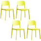 Contemporary Open Back Dining Side Chair Plastic Dining Armless Chairs for Home Yellow 4 Piece Set Clearhalo ' kitchen&dining_furn' 'Dining Chairs' 'Dining Tables & Seating' 'dining_chair' 'furn' 'furn_dining_chair' 'Furniture' 'furniture_dining_chair' 'Kitchen & Dining Furniture' 'kitchen' 4391791