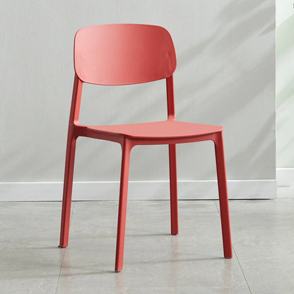 Contemporary Open Back Dining Side Chair Plastic Dining Armless Chairs for Home Red 1 Piece Clearhalo ' kitchen&dining_furn' 'Dining Chairs' 'Dining Tables & Seating' 'dining_chair' 'furn' 'furn_dining_chair' 'Furniture' 'furniture_dining_chair' 'Kitchen & Dining Furniture' 'kitchen' 4391792