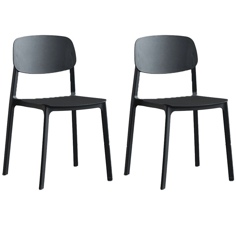 Contemporary Open Back Dining Side Chair Plastic Dining Armless Chairs for Home Black 2 Piece Set Clearhalo ' kitchen&dining_furn' 'Dining Chairs' 'Dining Tables & Seating' 'dining_chair' 'furn' 'furn_dining_chair' 'Furniture' 'furniture_dining_chair' 'Kitchen & Dining Furniture' 'kitchen' 4391799