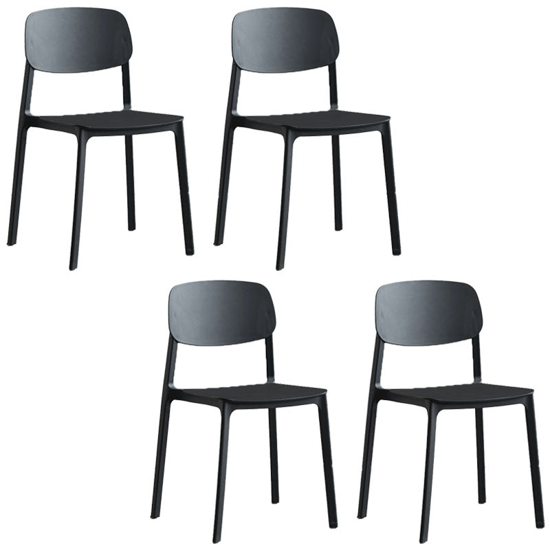 Contemporary Open Back Dining Side Chair Plastic Dining Armless Chairs for Home Black 4 Piece Set Clearhalo ' kitchen&dining_furn' 'Dining Chairs' 'Dining Tables & Seating' 'dining_chair' 'furn' 'furn_dining_chair' 'Furniture' 'furniture_dining_chair' 'Kitchen & Dining Furniture' 'kitchen' 4391800
