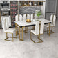 Modern 1/2/7/9 Pieces Dining Set Marble Dining Furniture Set /Separate Items 7 Pieces: White Table, 6 White Chairs Clearhalo 'Dining Room Sets' 'Dining Tables & Seating' 'dining_room_set' 'furn' 'furn_dining_room_set' 'Furniture' 'furniture_dining_room_set' 'Kitchen & Dining Furniture' 'kitchen&dining_furn' 'kitchen' 4391902