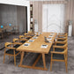 Solid Wood Contemporary Dining Table Rectangle Table with Trestle base 102.4"L x 39.4"W x 29.5"H Without Chairs Clearhalo ' dining_table' 'Dining Tables & Seating' 'Dining Tables' 'furn' 'furn_dining_table' 'Furniture' 'furniture_dining_table' 'Kitchen & Dining Furniture' 'kitchen&dining_furn' 'kitchen' 'kitchen_dining_table' 4391969