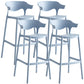 Stackable Plastic Indoor Counter Stools Low Back Scandinavian Style Bar Stools Blue 4 Piece Set Clearhalo 'Bar Furniture' 'Bar Stools' 'bar_stools' 'furn' 'furn_bar_stools' 'furniture_bar_stools' 'Kitchen & Dining Furniture' 'kitchen&dining_furn' 'kitchen' 'kitchen_furn' Furniture' 4391977