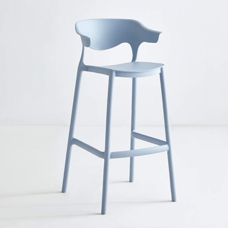 Stackable Plastic Indoor Counter Stools Low Back Scandinavian Style Bar Stools Blue 1 Piece Clearhalo 'Bar Furniture' 'Bar Stools' 'bar_stools' 'furn' 'furn_bar_stools' 'furniture_bar_stools' 'Kitchen & Dining Furniture' 'kitchen&dining_furn' 'kitchen' 'kitchen_furn' Furniture' 4391978