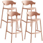 Stackable Plastic Indoor Counter Stools Low Back Scandinavian Style Bar Stools Pink 4 Piece Set Clearhalo 'Bar Furniture' 'Bar Stools' 'bar_stools' 'furn' 'furn_bar_stools' 'furniture_bar_stools' 'Kitchen & Dining Furniture' 'kitchen&dining_furn' 'kitchen' 'kitchen_furn' Furniture' 4391982