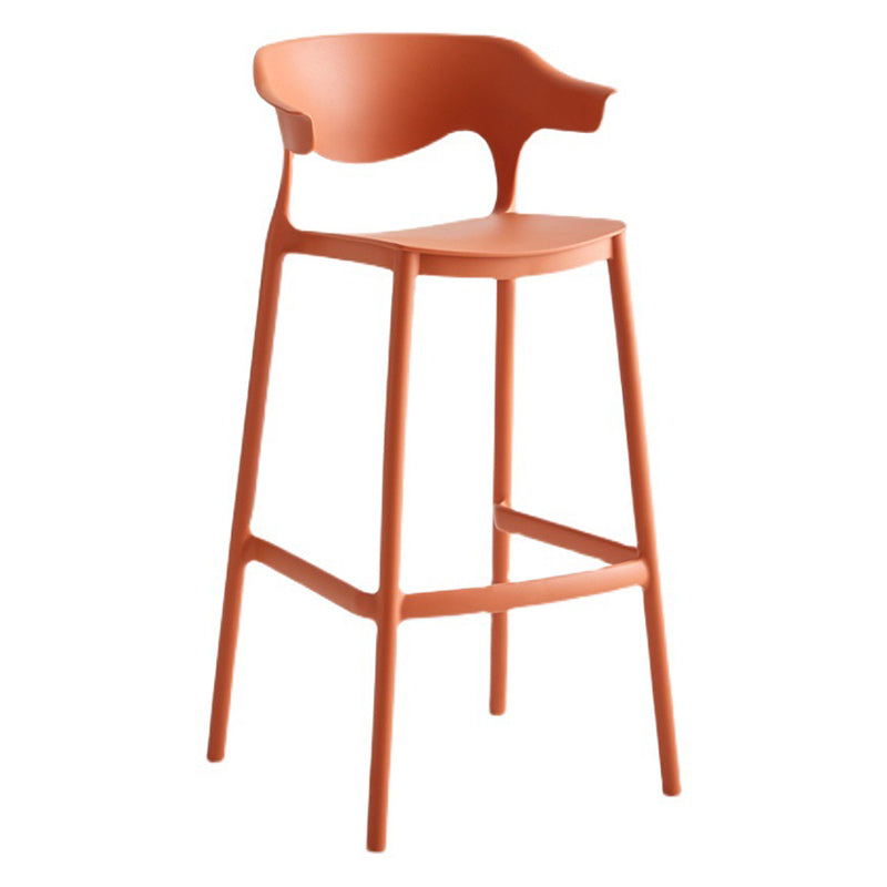 Stackable Plastic Indoor Counter Stools Low Back Scandinavian Style Bar Stools Clearhalo 'Bar Furniture' 'Bar Stools' 'bar_stools' 'furn' 'furn_bar_stools' 'furniture_bar_stools' 'Kitchen & Dining Furniture' 'kitchen&dining_furn' 'kitchen' 'kitchen_furn' Furniture' 4391985