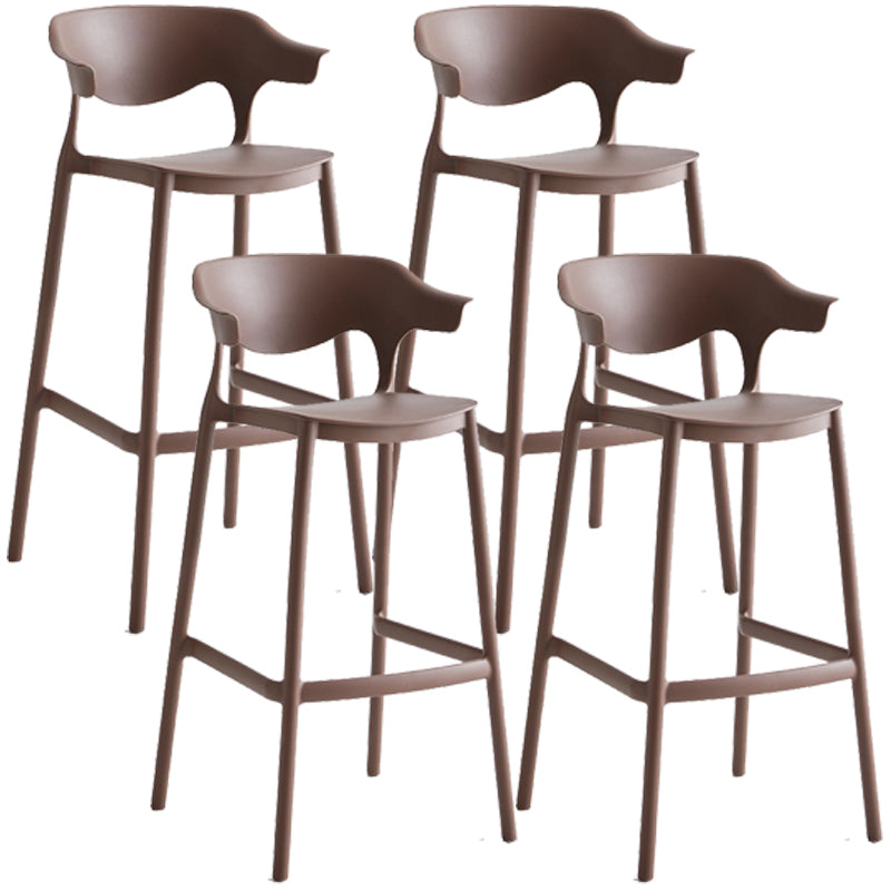 Stackable Plastic Indoor Counter Stools Low Back Scandinavian Style Bar Stools Coffee 4 Piece Set Clearhalo 'Bar Furniture' 'Bar Stools' 'bar_stools' 'furn' 'furn_bar_stools' 'furniture_bar_stools' 'Kitchen & Dining Furniture' 'kitchen&dining_furn' 'kitchen' 'kitchen_furn' Furniture' 4391988