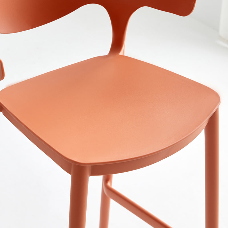 Stackable Plastic Indoor Counter Stools Low Back Scandinavian Style Bar Stools Clearhalo 'Bar Furniture' 'Bar Stools' 'bar_stools' 'furn' 'furn_bar_stools' 'furniture_bar_stools' 'Kitchen & Dining Furniture' 'kitchen&dining_furn' 'kitchen' 'kitchen_furn' Furniture' 4391989