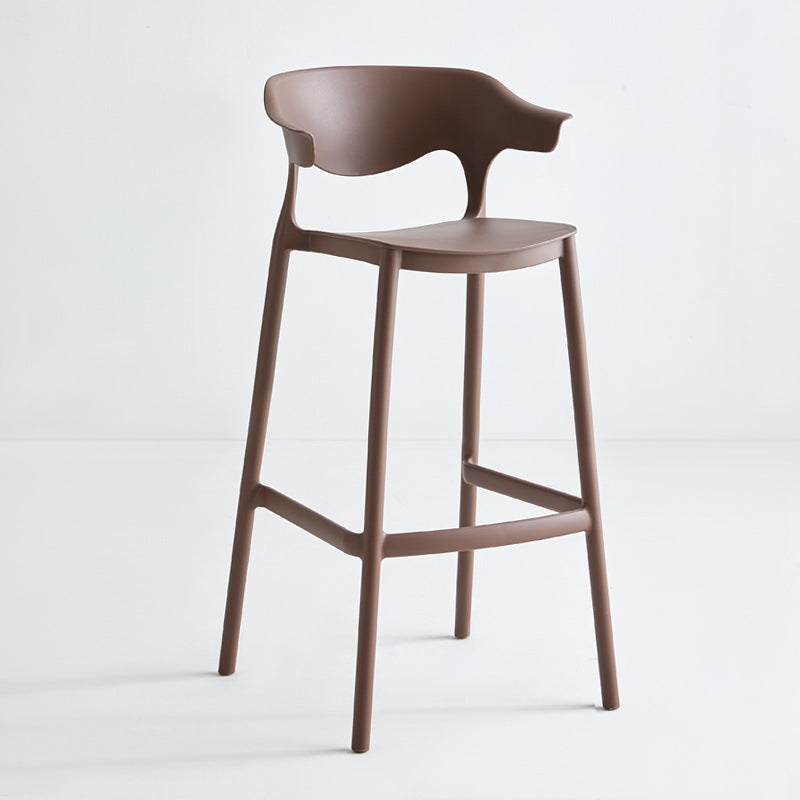 Stackable Plastic Indoor Counter Stools Low Back Scandinavian Style Bar Stools Coffee 1 Piece Clearhalo 'Bar Furniture' 'Bar Stools' 'bar_stools' 'furn' 'furn_bar_stools' 'furniture_bar_stools' 'Kitchen & Dining Furniture' 'kitchen&dining_furn' 'kitchen' 'kitchen_furn' Furniture' 4391991