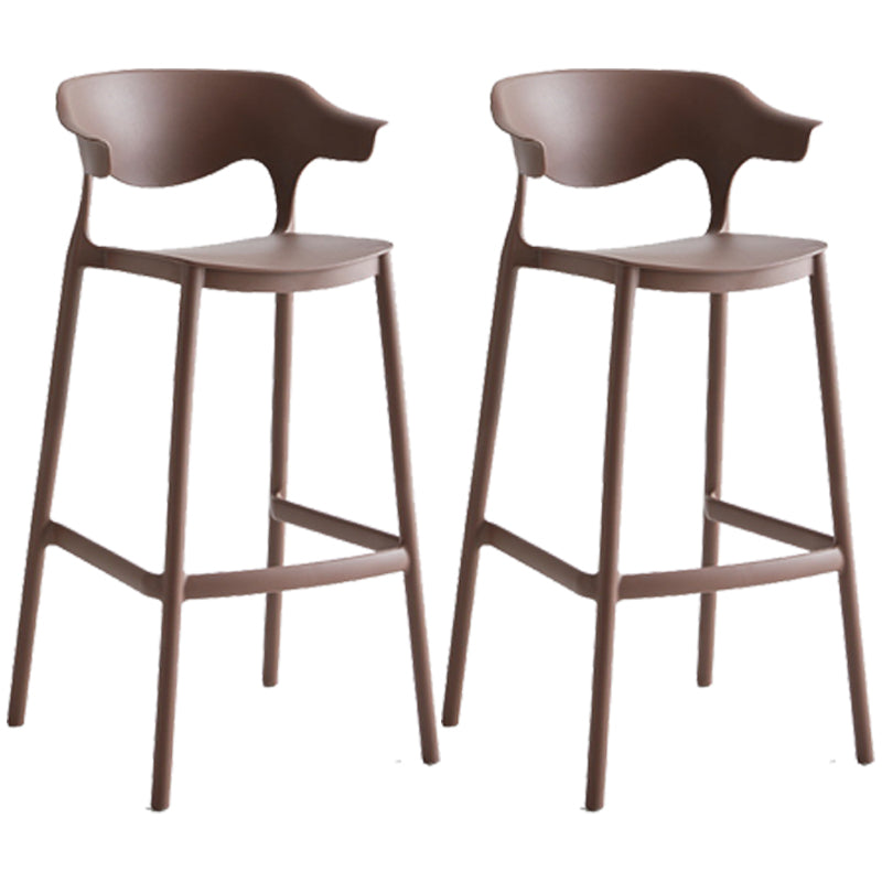 Stackable Plastic Indoor Counter Stools Low Back Scandinavian Style Bar Stools Coffee 2 Piece Set Clearhalo 'Bar Furniture' 'Bar Stools' 'bar_stools' 'furn' 'furn_bar_stools' 'furniture_bar_stools' 'Kitchen & Dining Furniture' 'kitchen&dining_furn' 'kitchen' 'kitchen_furn' Furniture' 4391993