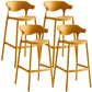 Stackable Plastic Indoor Counter Stools Low Back Scandinavian Style Bar Stools Yellow 4 Piece Set Clearhalo 'Bar Furniture' 'Bar Stools' 'bar_stools' 'furn' 'furn_bar_stools' 'furniture_bar_stools' 'Kitchen & Dining Furniture' 'kitchen&dining_furn' 'kitchen' 'kitchen_furn' Furniture' 4391995