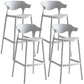 Stackable Plastic Indoor Counter Stools Low Back Scandinavian Style Bar Stools Grey 4 Piece Set Clearhalo 'Bar Furniture' 'Bar Stools' 'bar_stools' 'furn' 'furn_bar_stools' 'furniture_bar_stools' 'Kitchen & Dining Furniture' 'kitchen&dining_furn' 'kitchen' 'kitchen_furn' Furniture' 4392001
