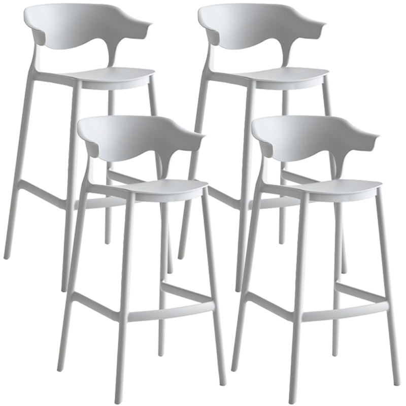 Stackable Plastic Indoor Counter Stools Low Back Scandinavian Style Bar Stools Grey 4 Piece Set Clearhalo 'Bar Furniture' 'Bar Stools' 'bar_stools' 'furn' 'furn_bar_stools' 'furniture_bar_stools' 'Kitchen & Dining Furniture' 'kitchen&dining_furn' 'kitchen' 'kitchen_furn' Furniture' 4392001