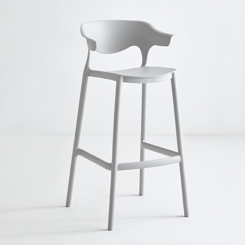 Stackable Plastic Indoor Counter Stools Low Back Scandinavian Style Bar Stools Grey 1 Piece Clearhalo 'Bar Furniture' 'Bar Stools' 'bar_stools' 'furn' 'furn_bar_stools' 'furniture_bar_stools' 'Kitchen & Dining Furniture' 'kitchen&dining_furn' 'kitchen' 'kitchen_furn' Furniture' 4392002