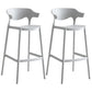 Stackable Plastic Indoor Counter Stools Low Back Scandinavian Style Bar Stools Grey 2 Piece Set Clearhalo 'Bar Furniture' 'Bar Stools' 'bar_stools' 'furn' 'furn_bar_stools' 'furniture_bar_stools' 'Kitchen & Dining Furniture' 'kitchen&dining_furn' 'kitchen' 'kitchen_furn' Furniture' 4392003