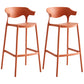 Stackable Plastic Indoor Counter Stools Low Back Scandinavian Style Bar Stools Orange 2 Piece Set Clearhalo 'Bar Furniture' 'Bar Stools' 'bar_stools' 'furn' 'furn_bar_stools' 'furniture_bar_stools' 'Kitchen & Dining Furniture' 'kitchen&dining_furn' 'kitchen' 'kitchen_furn' Furniture' 4392006