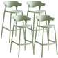 Stackable Plastic Indoor Counter Stools Low Back Scandinavian Style Bar Stools Green 4 Piece Set Clearhalo 'Bar Furniture' 'Bar Stools' 'bar_stools' 'furn' 'furn_bar_stools' 'furniture_bar_stools' 'Kitchen & Dining Furniture' 'kitchen&dining_furn' 'kitchen' 'kitchen_furn' Furniture' 4392007