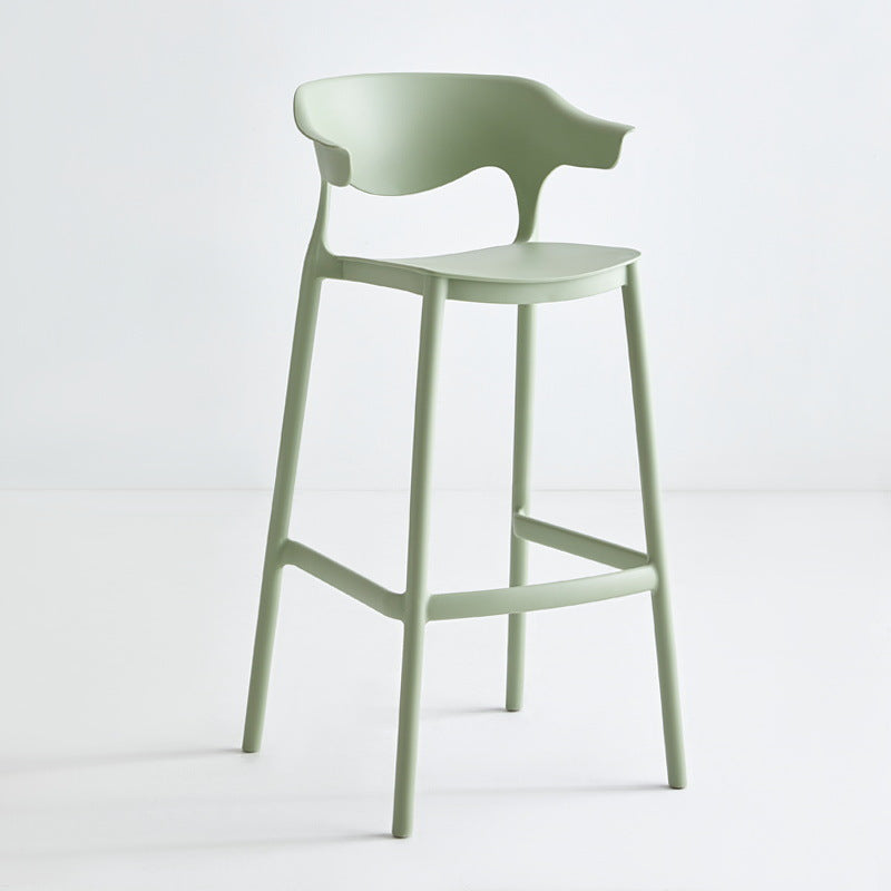 Stackable Plastic Indoor Counter Stools Low Back Scandinavian Style Bar Stools Green 1 Piece Clearhalo 'Bar Furniture' 'Bar Stools' 'bar_stools' 'furn' 'furn_bar_stools' 'furniture_bar_stools' 'Kitchen & Dining Furniture' 'kitchen&dining_furn' 'kitchen' 'kitchen_furn' Furniture' 4392008