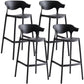 Stackable Plastic Indoor Counter Stools Low Back Scandinavian Style Bar Stools Black 4 Piece Set Clearhalo 'Bar Furniture' 'Bar Stools' 'bar_stools' 'furn' 'furn_bar_stools' 'furniture_bar_stools' 'Kitchen & Dining Furniture' 'kitchen&dining_furn' 'kitchen' 'kitchen_furn' Furniture' 4392010