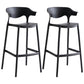 Stackable Plastic Indoor Counter Stools Low Back Scandinavian Style Bar Stools Black 2 Piece Set Clearhalo 'Bar Furniture' 'Bar Stools' 'bar_stools' 'furn' 'furn_bar_stools' 'furniture_bar_stools' 'Kitchen & Dining Furniture' 'kitchen&dining_furn' 'kitchen' 'kitchen_furn' Furniture' 4392012