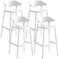Stackable Plastic Indoor Counter Stools Low Back Scandinavian Style Bar Stools White 4 Piece Set Clearhalo 'Bar Furniture' 'Bar Stools' 'bar_stools' 'furn' 'furn_bar_stools' 'furniture_bar_stools' 'Kitchen & Dining Furniture' 'kitchen&dining_furn' 'kitchen' 'kitchen_furn' Furniture' 4392013