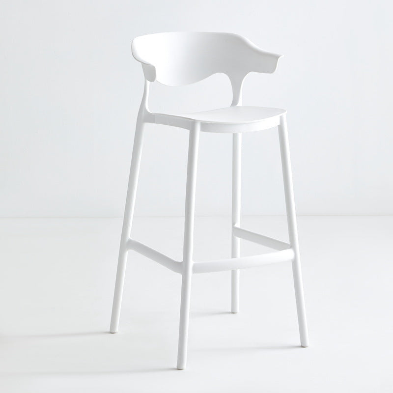 Stackable Plastic Indoor Counter Stools Low Back Scandinavian Style Bar Stools White 1 Piece Clearhalo 'Bar Furniture' 'Bar Stools' 'bar_stools' 'furn' 'furn_bar_stools' 'furniture_bar_stools' 'Kitchen & Dining Furniture' 'kitchen&dining_furn' 'kitchen' 'kitchen_furn' Furniture' 4392014
