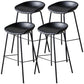 Industrial Indoor Barstool Iron Distressed Quilted Tall Stool with Leather Seat Black 4 Piece Set Clearhalo 'Bar Furniture' 'Bar Stools' 'bar_stools' 'furn' 'furn_bar_stools' 'furniture_bar_stools' 'Kitchen & Dining Furniture' 'kitchen&dining_furn' 'kitchen' 'kitchen_furn' Furniture' 4392018