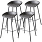 Industrial Indoor Barstool Iron Distressed Quilted Tall Stool with Leather Seat Dark Gray-Black 4 Piece Set Clearhalo 'Bar Furniture' 'Bar Stools' 'bar_stools' 'furn' 'furn_bar_stools' 'furniture_bar_stools' 'Kitchen & Dining Furniture' 'kitchen&dining_furn' 'kitchen' 'kitchen_furn' Furniture' 4392038