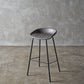 Industrial Indoor Barstool Iron Distressed Quilted Tall Stool with Leather Seat Dark Gray-Black 1 Piece Clearhalo 'Bar Furniture' 'Bar Stools' 'bar_stools' 'furn' 'furn_bar_stools' 'furniture_bar_stools' 'Kitchen & Dining Furniture' 'kitchen&dining_furn' 'kitchen' 'kitchen_furn' Furniture' 4392039