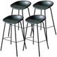 Industrial Indoor Barstool Iron Distressed Quilted Tall Stool with Leather Seat Blackish Green 4 Piece Set Clearhalo 'Bar Furniture' 'Bar Stools' 'bar_stools' 'furn' 'furn_bar_stools' 'furniture_bar_stools' 'Kitchen & Dining Furniture' 'kitchen&dining_furn' 'kitchen' 'kitchen_furn' Furniture' 4392044