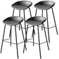 Industrial Indoor Barstool Iron Distressed Quilted Tall Stool with Leather Seat Dark Gray 4 Piece Set Clearhalo 'Bar Furniture' 'Bar Stools' 'bar_stools' 'furn' 'furn_bar_stools' 'furniture_bar_stools' 'Kitchen & Dining Furniture' 'kitchen&dining_furn' 'kitchen' 'kitchen_furn' Furniture' 4392050