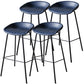 Industrial Indoor Barstool Iron Distressed Quilted Tall Stool with Leather Seat Denim Blue 4 Piece Set Clearhalo 'Bar Furniture' 'Bar Stools' 'bar_stools' 'furn' 'furn_bar_stools' 'furniture_bar_stools' 'Kitchen & Dining Furniture' 'kitchen&dining_furn' 'kitchen' 'kitchen_furn' Furniture' 4392053